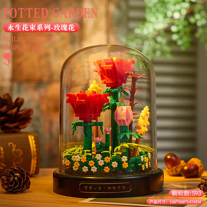 Eternal Rose Building Block Bouquet Puzzle Gift for Her