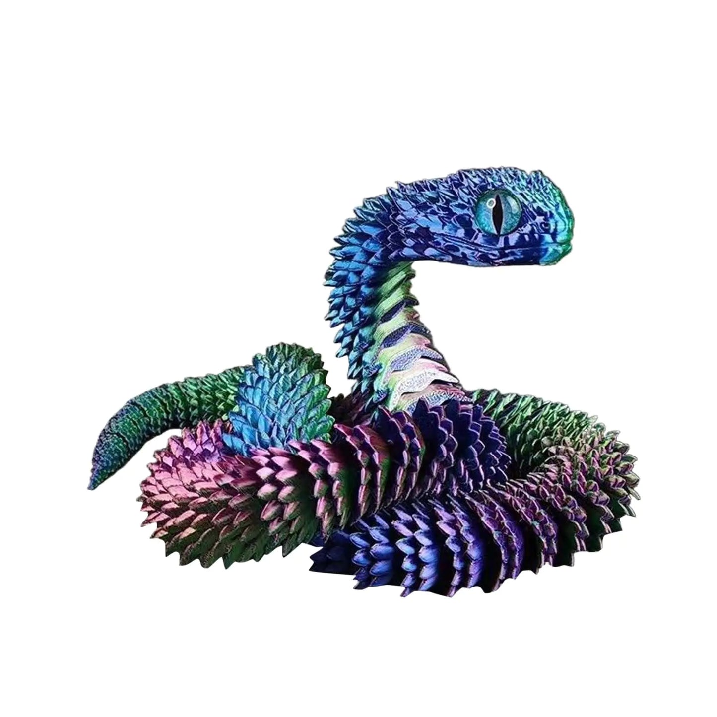 3D Printed Animals Set 3D Printed Snake Toys 3D Printed Articulated Flexible Fidget Toy 3D Printed Animals Exquisite Cute Pet Toy Adults Fidget Toys (Blue)